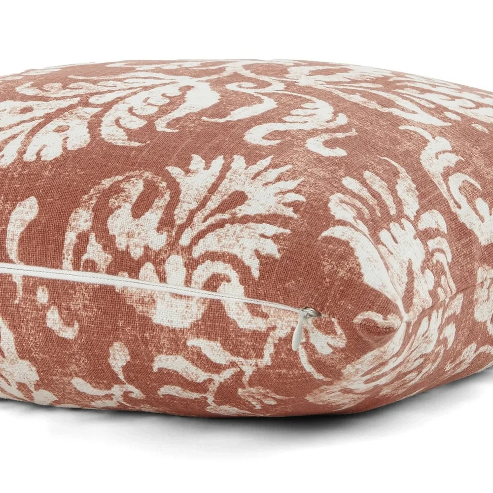 ienjoy Home Distressed Floral Elegant Cotton Throw Pillow Cover, 20”*20”, Rose